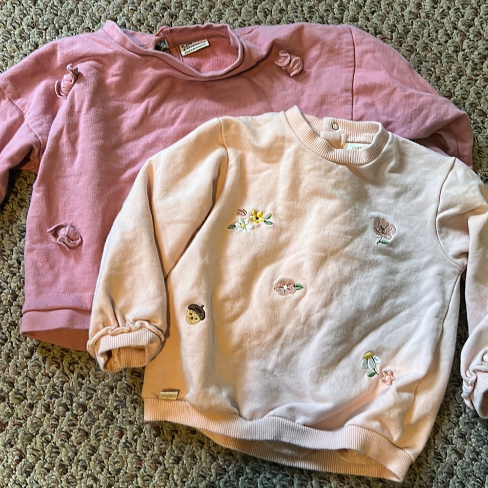 Mayoral (18 months) and Losan/ Lodan? (18-24 months) sweatshirts.